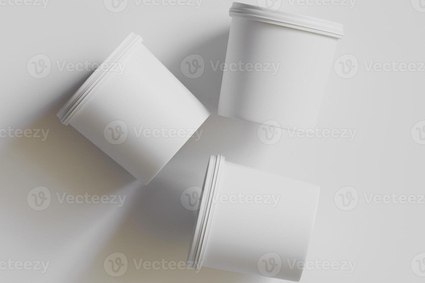 Biscuit packaging container white color on gray background 3D illustration photo