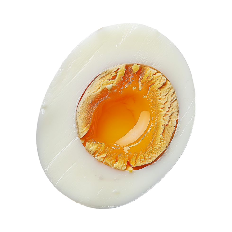 Slice of Boiled Egg on Transparent Background png