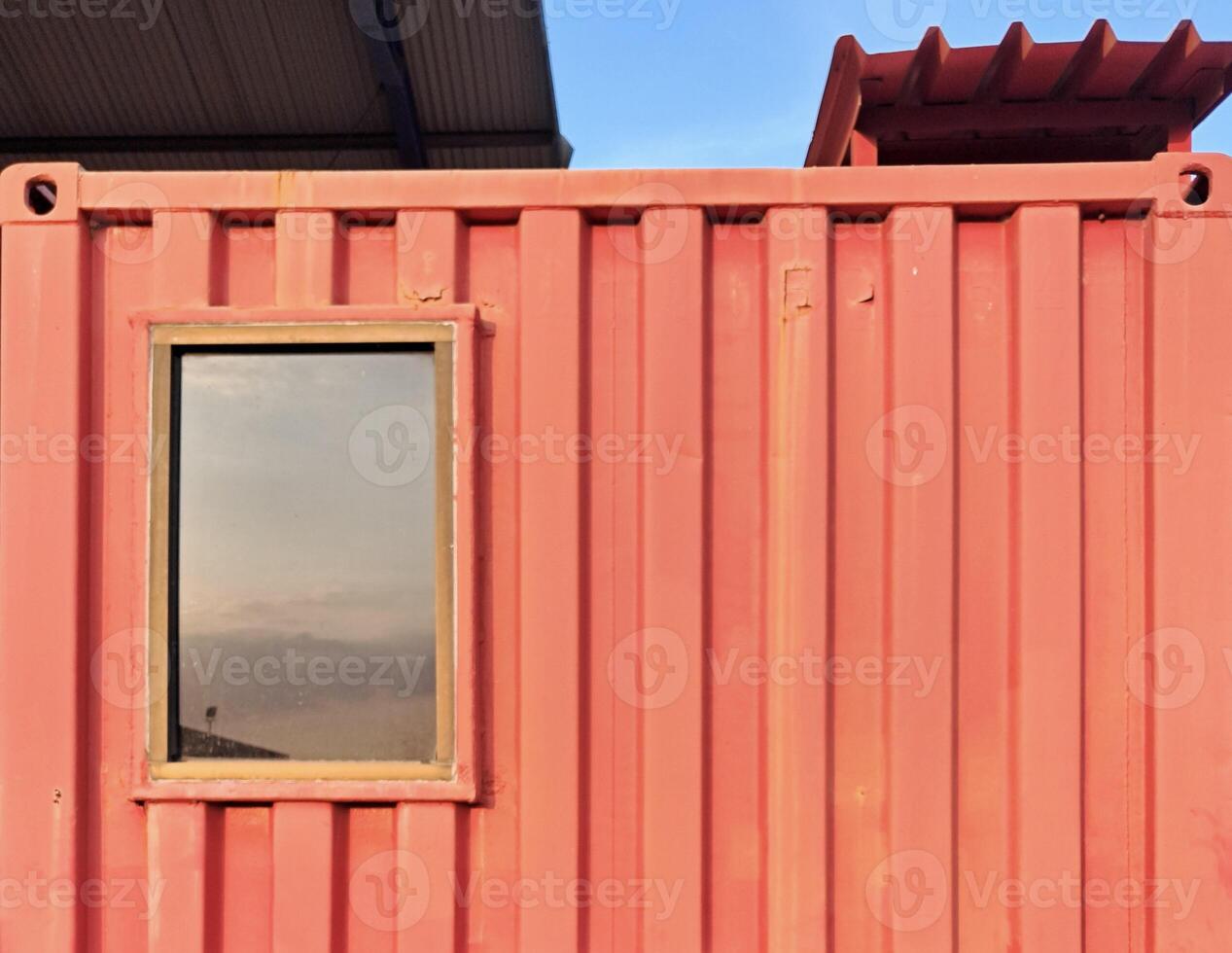 Red Shipping Cargo Container for Logistics and Transportation photo