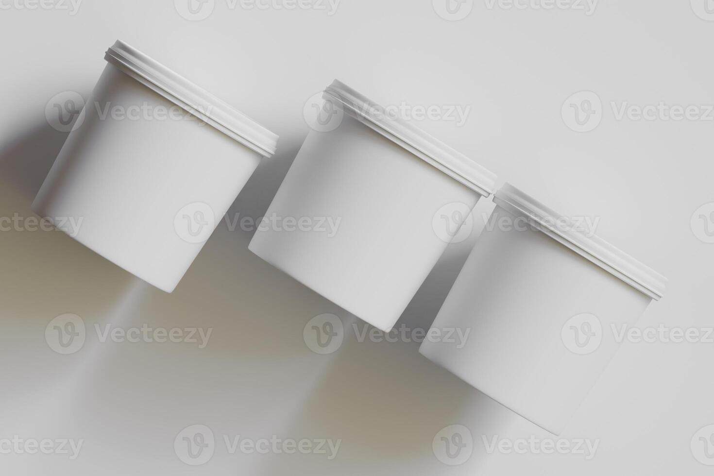 Biscuit packaging container white color on gray background 3D illustration photo