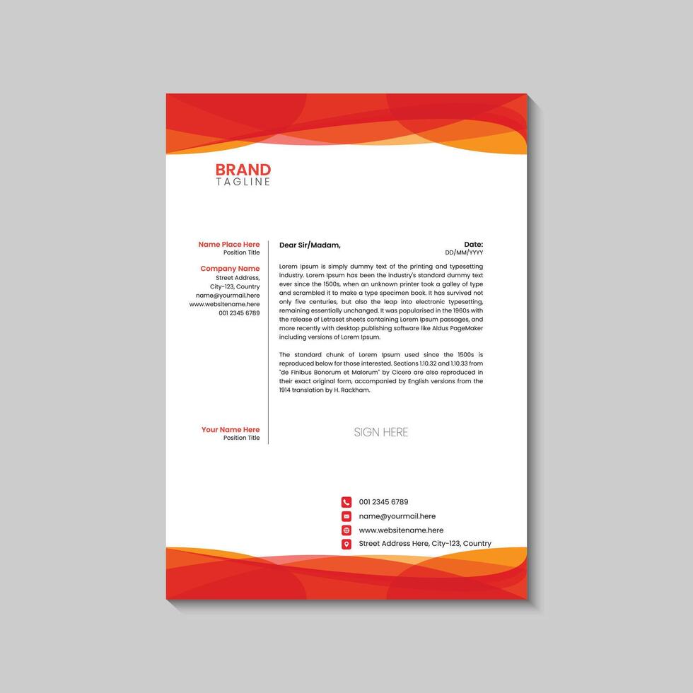 Letterhead Design Template vector