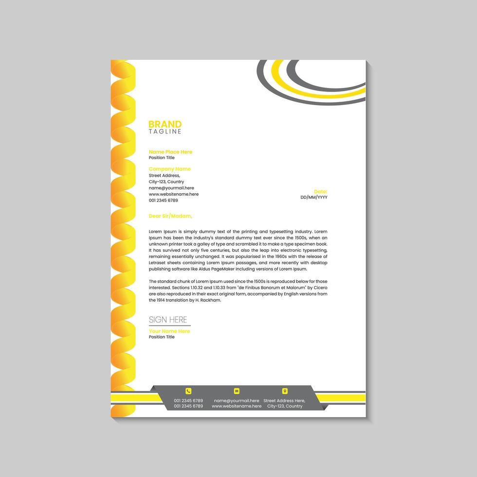 Letterhead Design Template vector