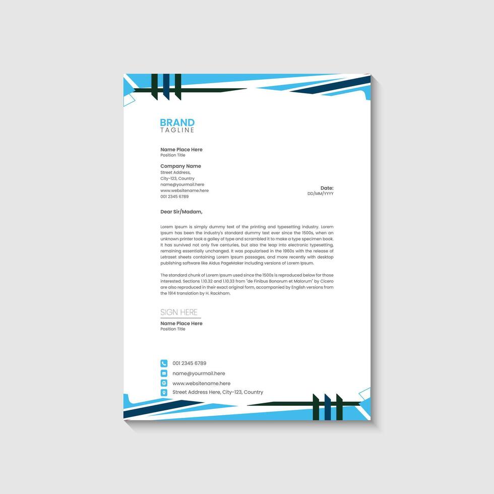 Letterhead Design Template vector