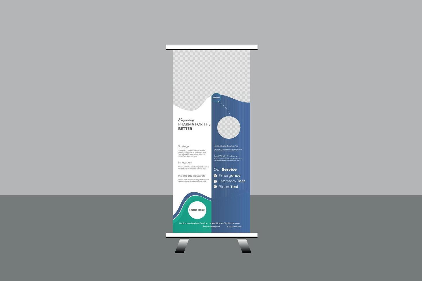 Roll up sale banner design template vector