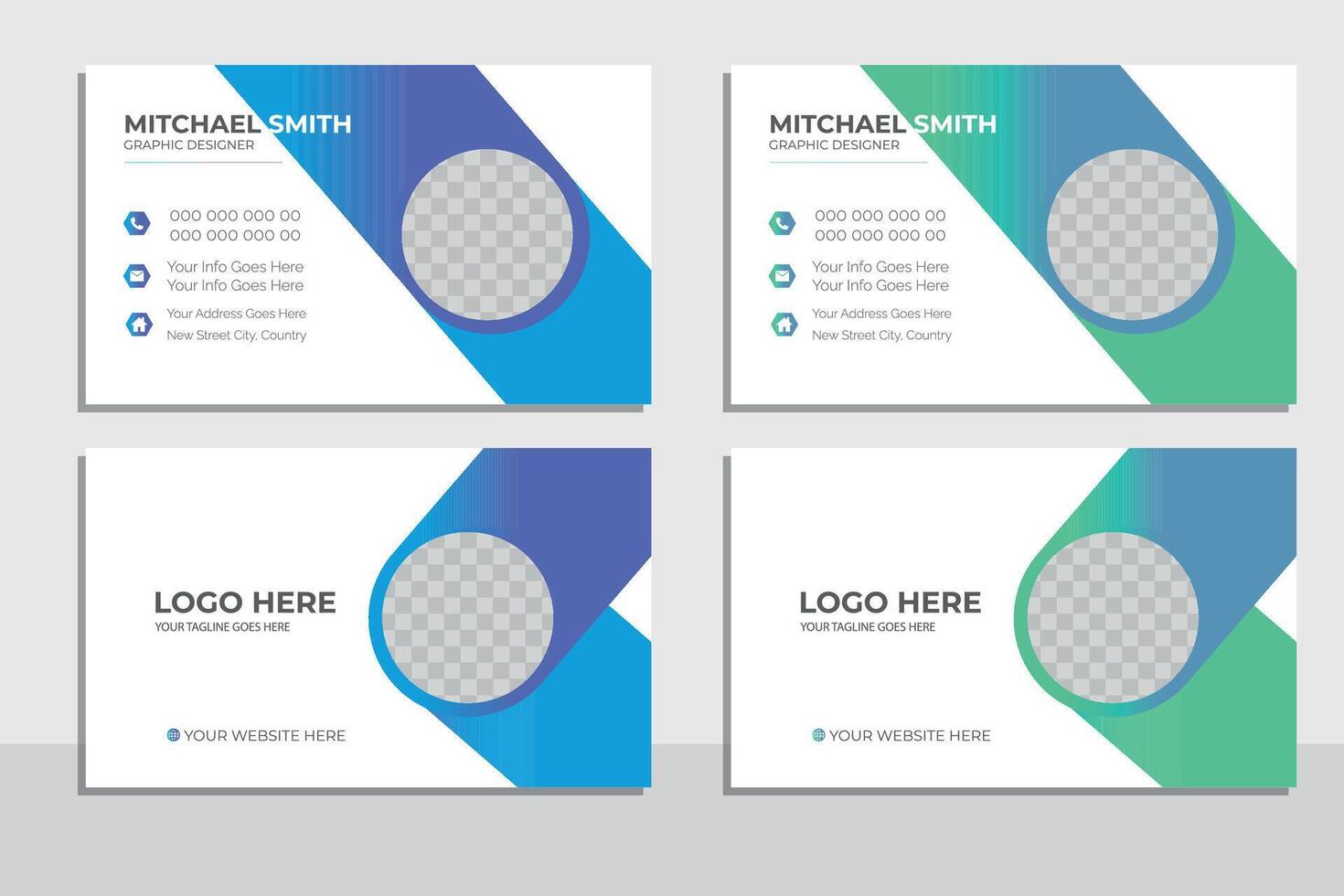 creative modern name card and business card vector