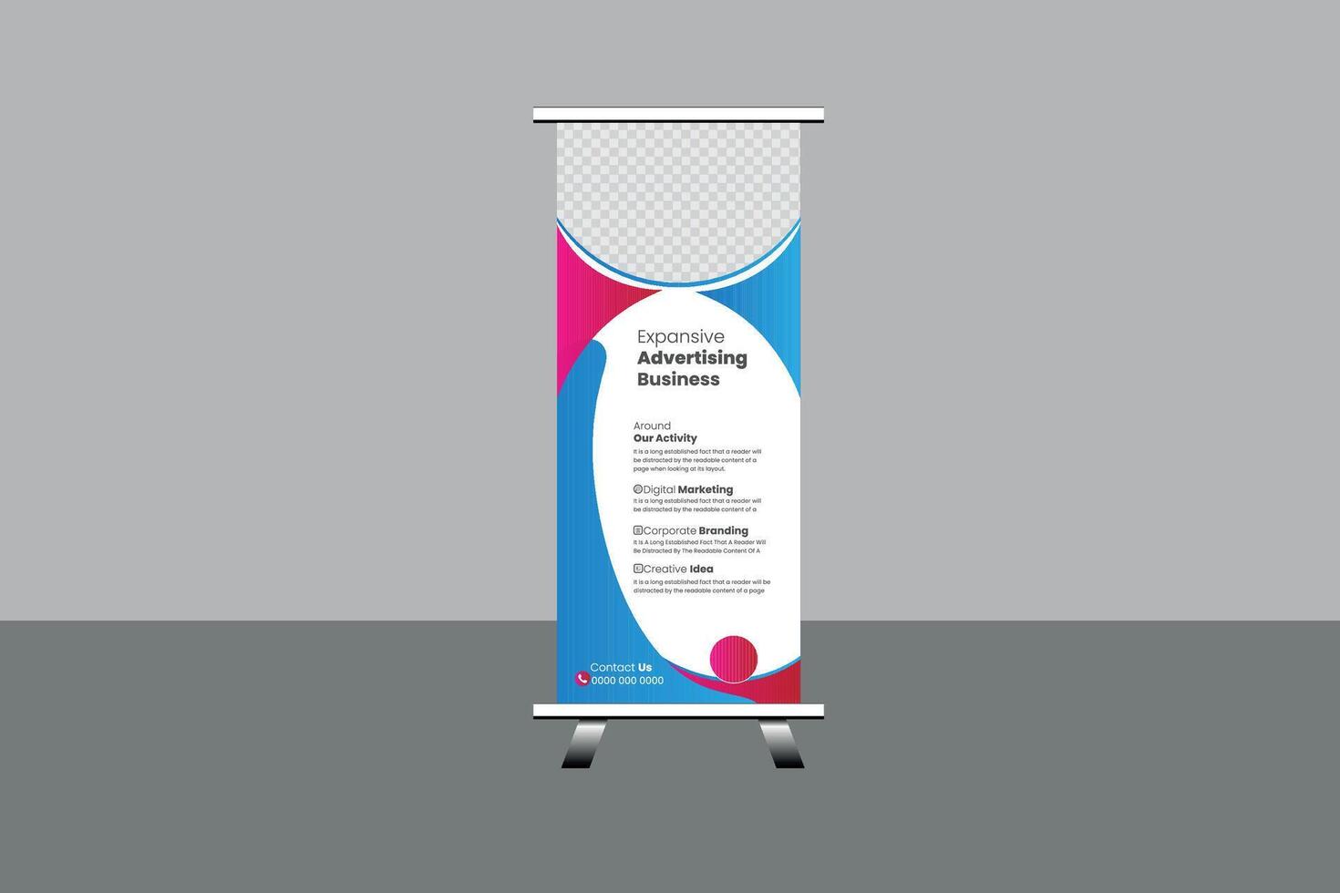 Roll up sale banner design template vector