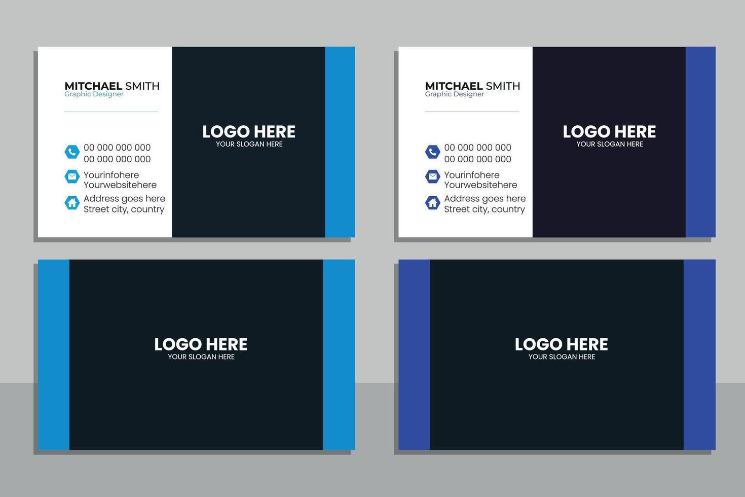 creative modern name card and business card vector