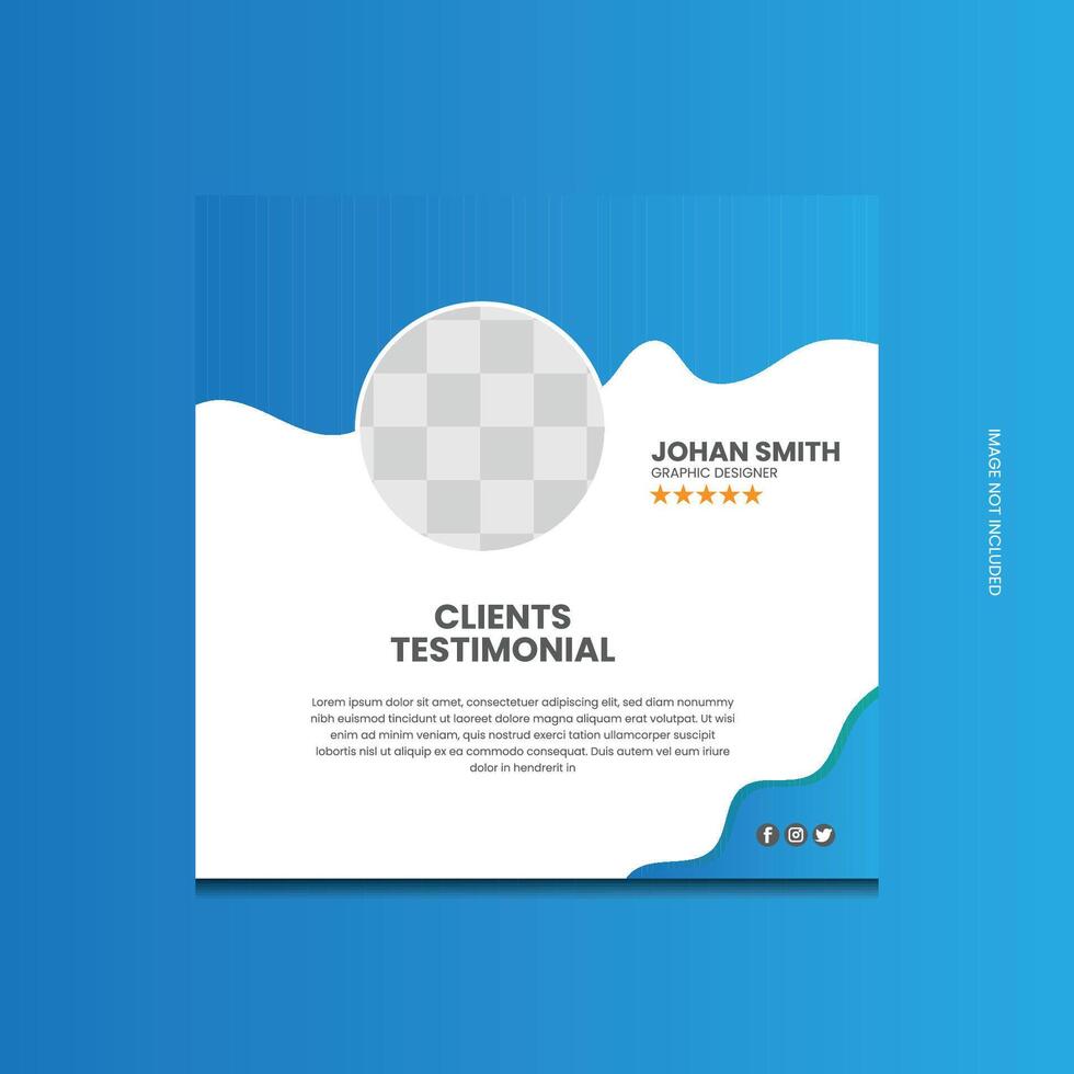 Client testimonial social media post design vector