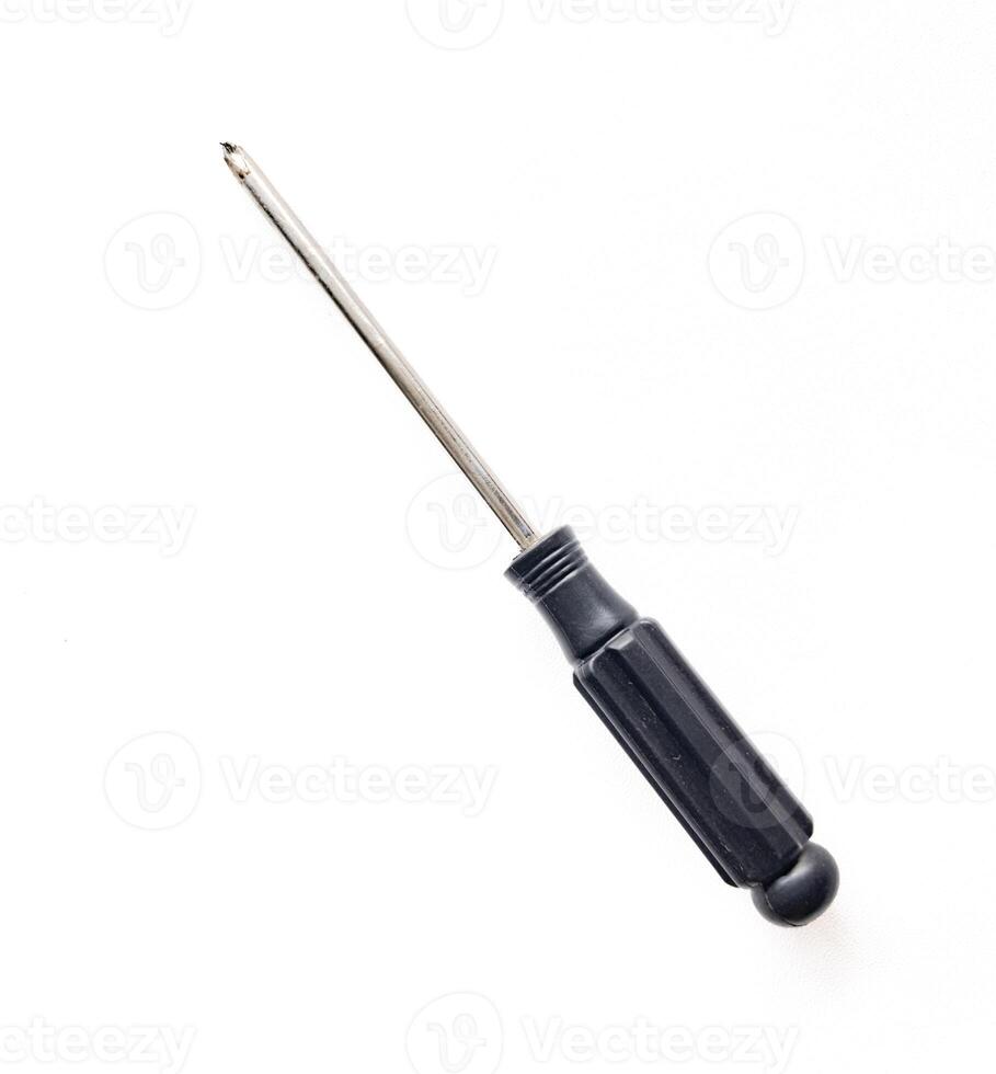 screwdriver plus with a black handle, stainless steel. photo