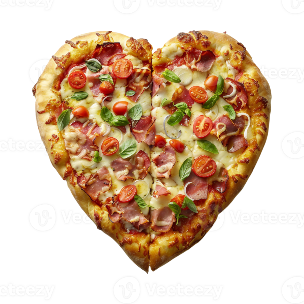 Heart Shape Pizza on Transparent Background png