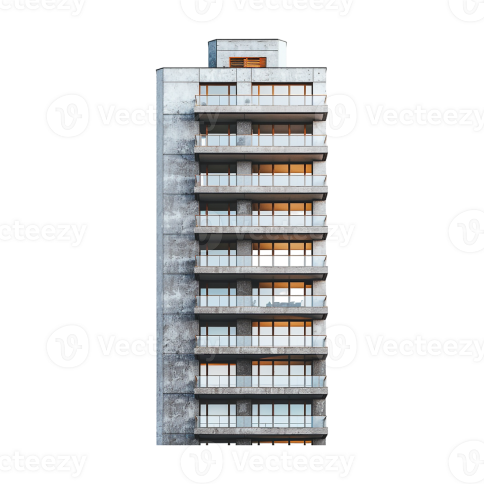 Sky Scrapper Building on Transparent Background png