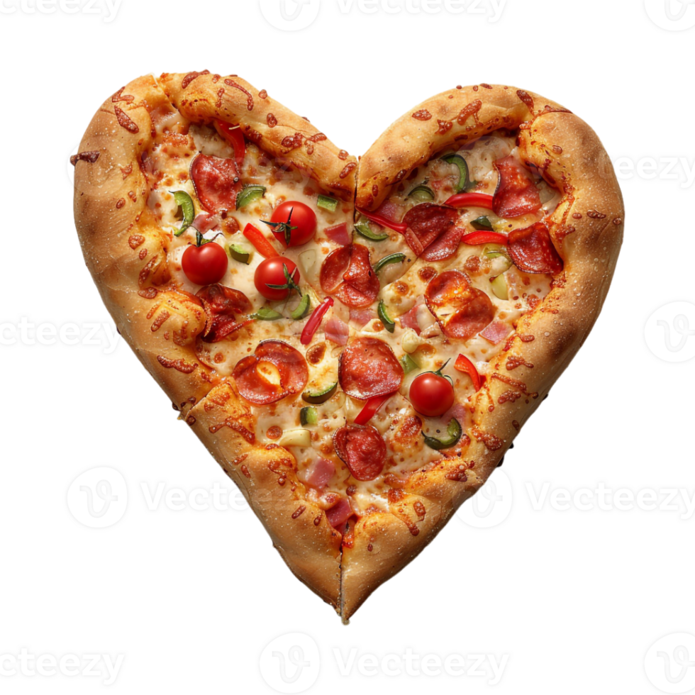 Heart Shape Pizza on Transparent Background png