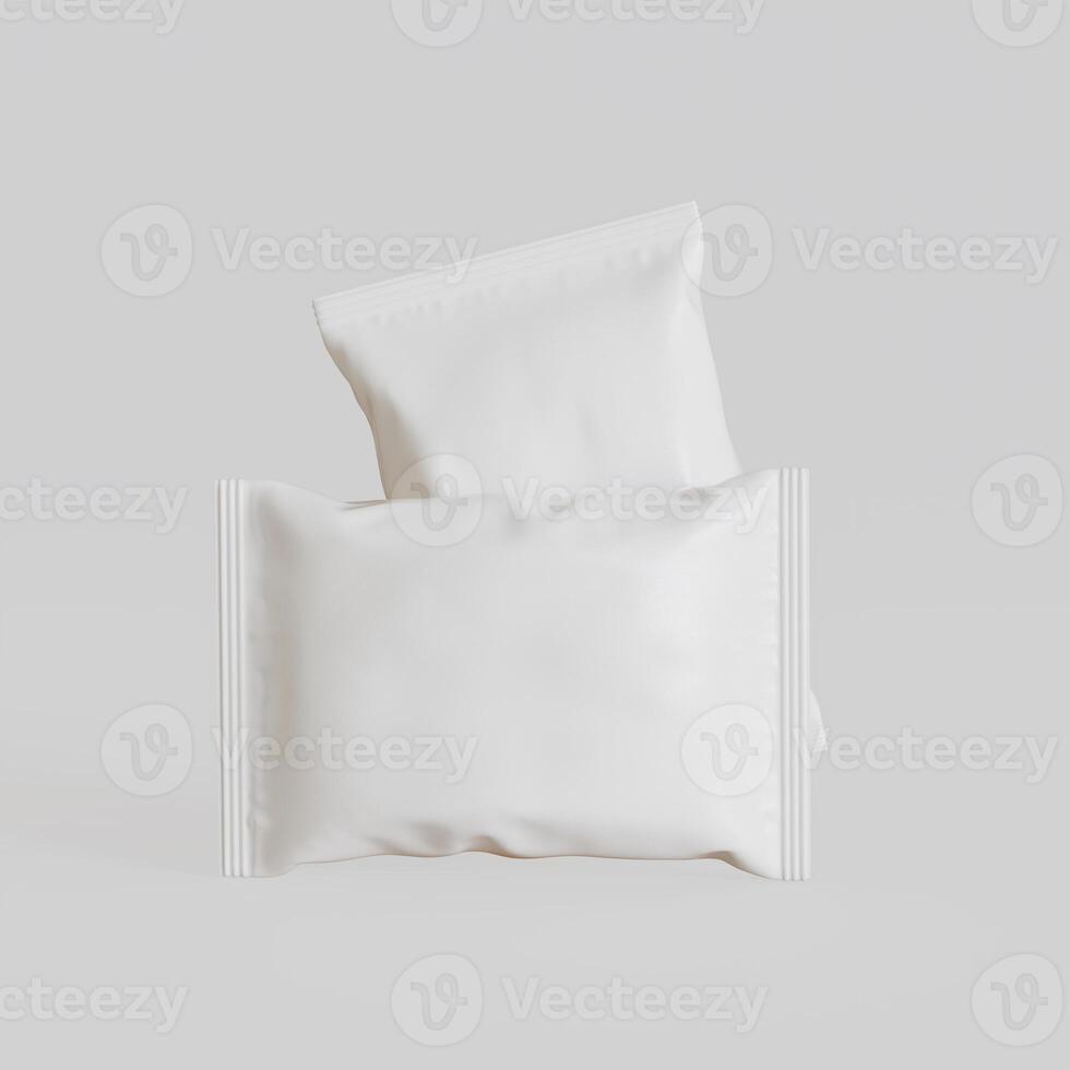Realistic snack for chips potato and etc. white color on white background rendering 3D illustration photo