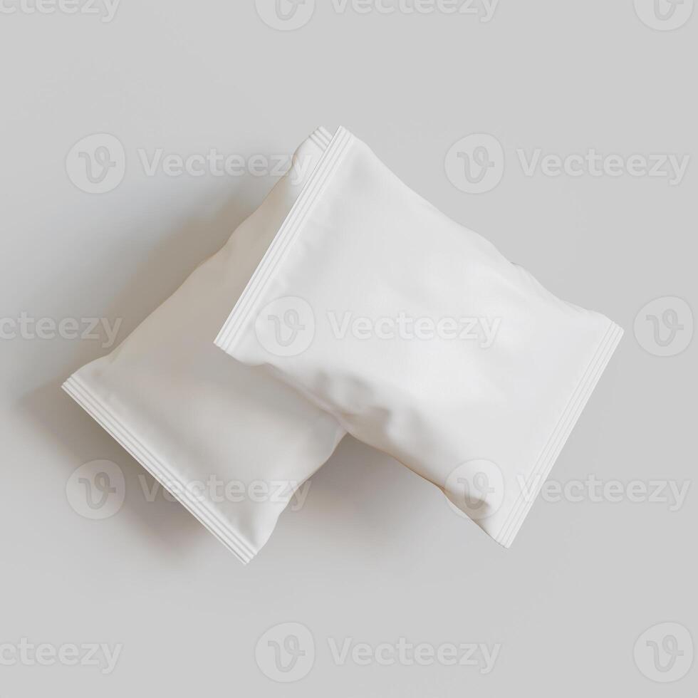 Realistic snack for chips potato and etc. white color on white background rendering 3D illustration photo