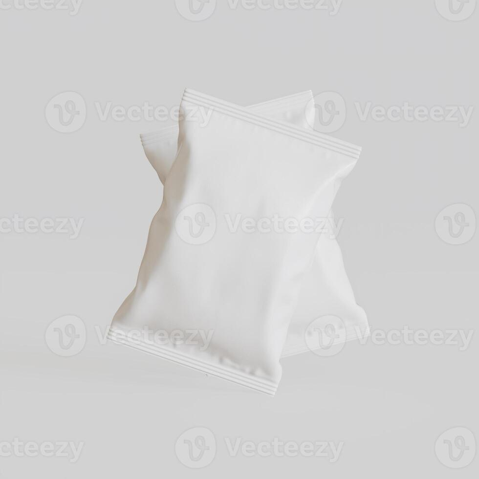 Realistic snack for chips potato and etc. white color on white background rendering 3D illustration photo