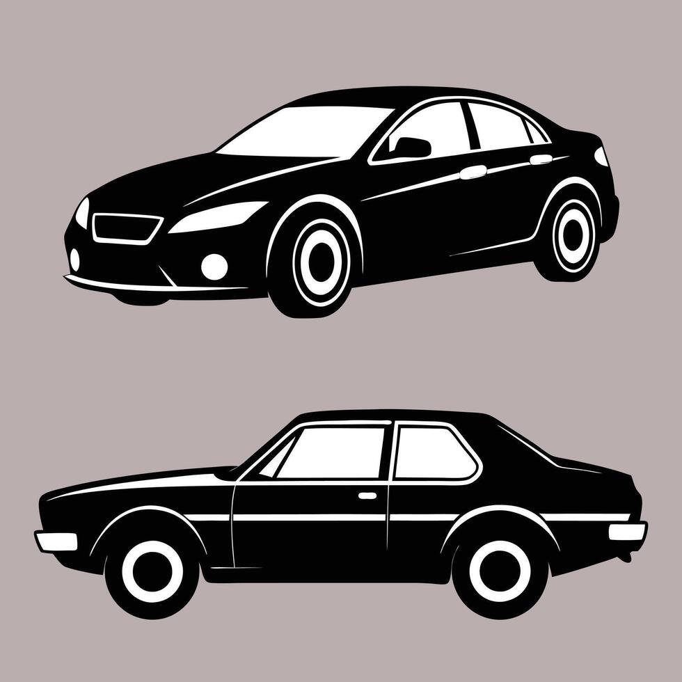 Car silhouettes art design. Car icon. Car icon on a white background. illustration. Silhouette of car illustration. vector