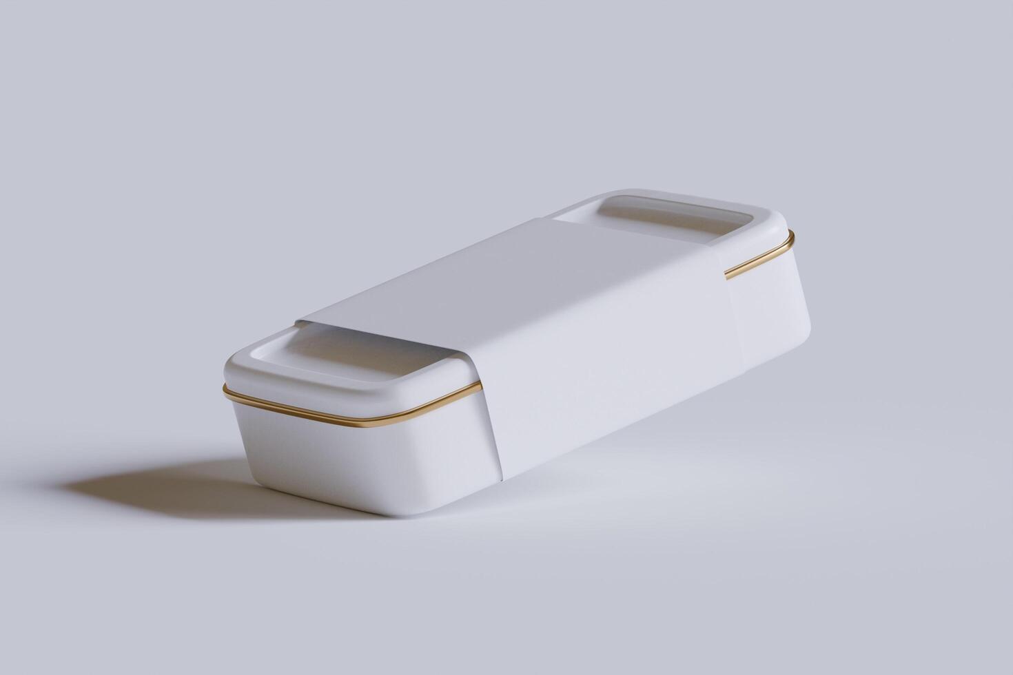 Packaging box white color with blank label photo