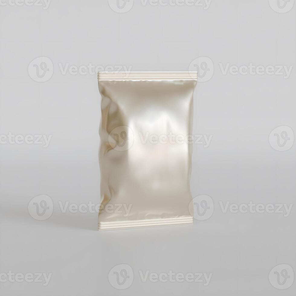 Realistic snack for chips potato and etc. glossy and foil texture on gray background rendering 3D illustration photo