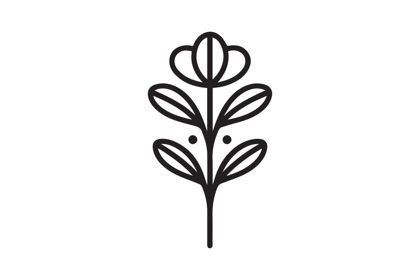 Beautiful and Awesome minimalist flower silhouette Isolated black color in white background. Flower coloring page for kids and adults vector