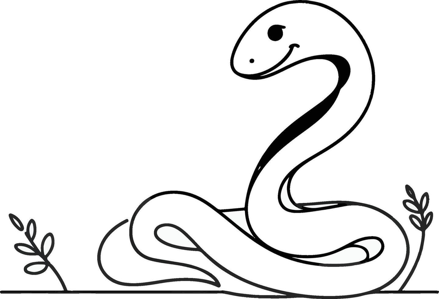 Snake line art white background, for logo design, tatto, Snake Tattoo TATTOO DAY STICKER. Snake line art. snake silhouette. vector