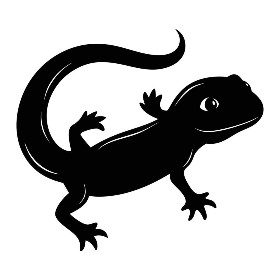 Lizard chameleon, gecko logo or icon design template. Newt Icon Silhouette Illustration. Amphibian Graphic Pictogram Symbol Clip Art. Doodle Sketch Black Sign. Newt, Chameleon vector