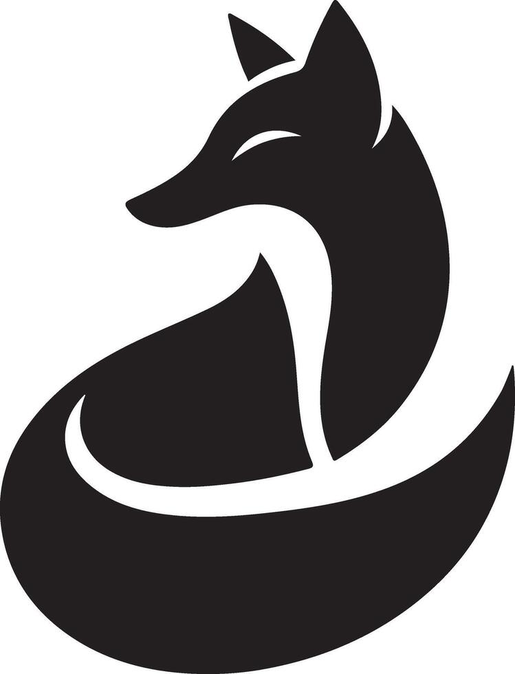 Fox silhouette. unique fox logo, fox illustration. fox icon. fox head logo. vector