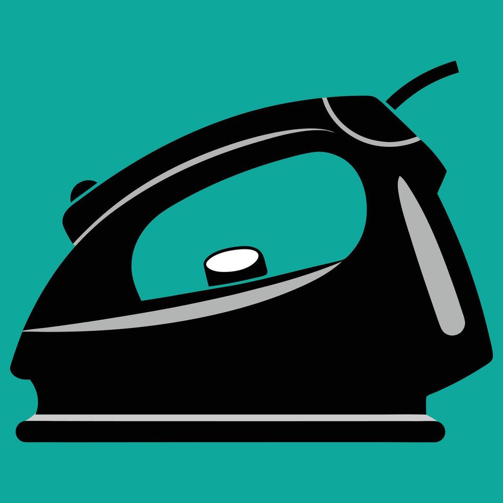Iron silhouette illustration. Electric iron silhouette isolated on white background. Iron icon illustration design. iron silhouette. vector