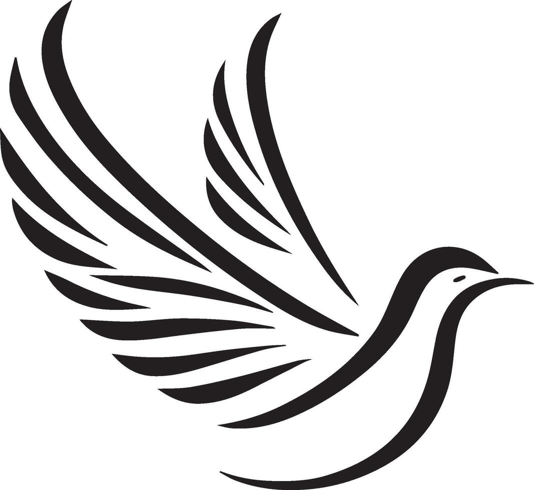 Bird continuous line drawing element isolated on white background for decorative element. illustration of animal form in trendy outline style. Bird Silhouette. Bird Line Art. vector