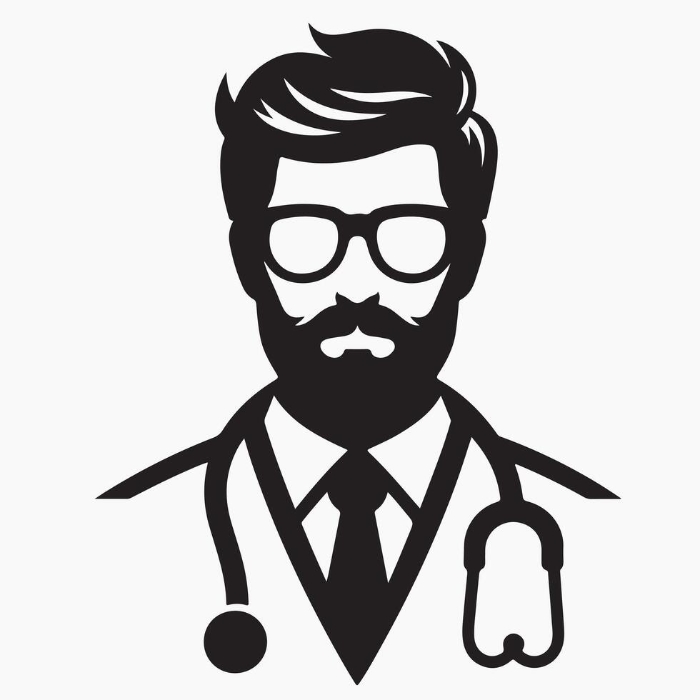Nurse portrait illustration. Nurse Silhouette Art illustration. Nurse female silhouettes, Nurse silhouette, Nurse silhouette set. vector