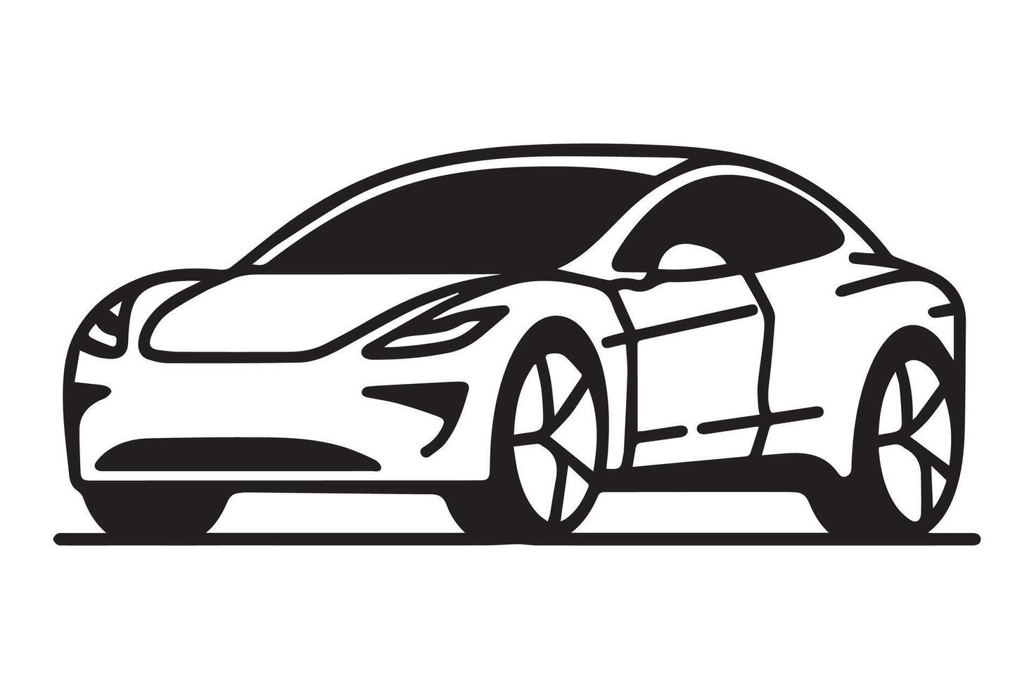 Simple and easy car coloring page for kids and Toddler. car coloring books for kids vector