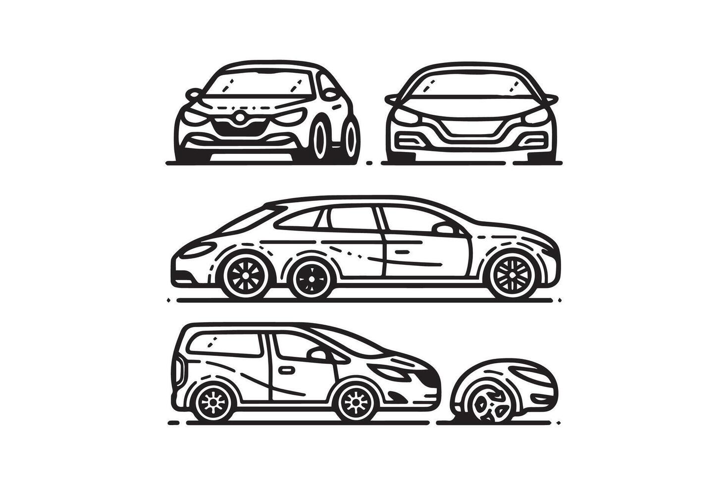 Simple and easy car coloring page for kids and Toddler. car coloring books for kids vector
