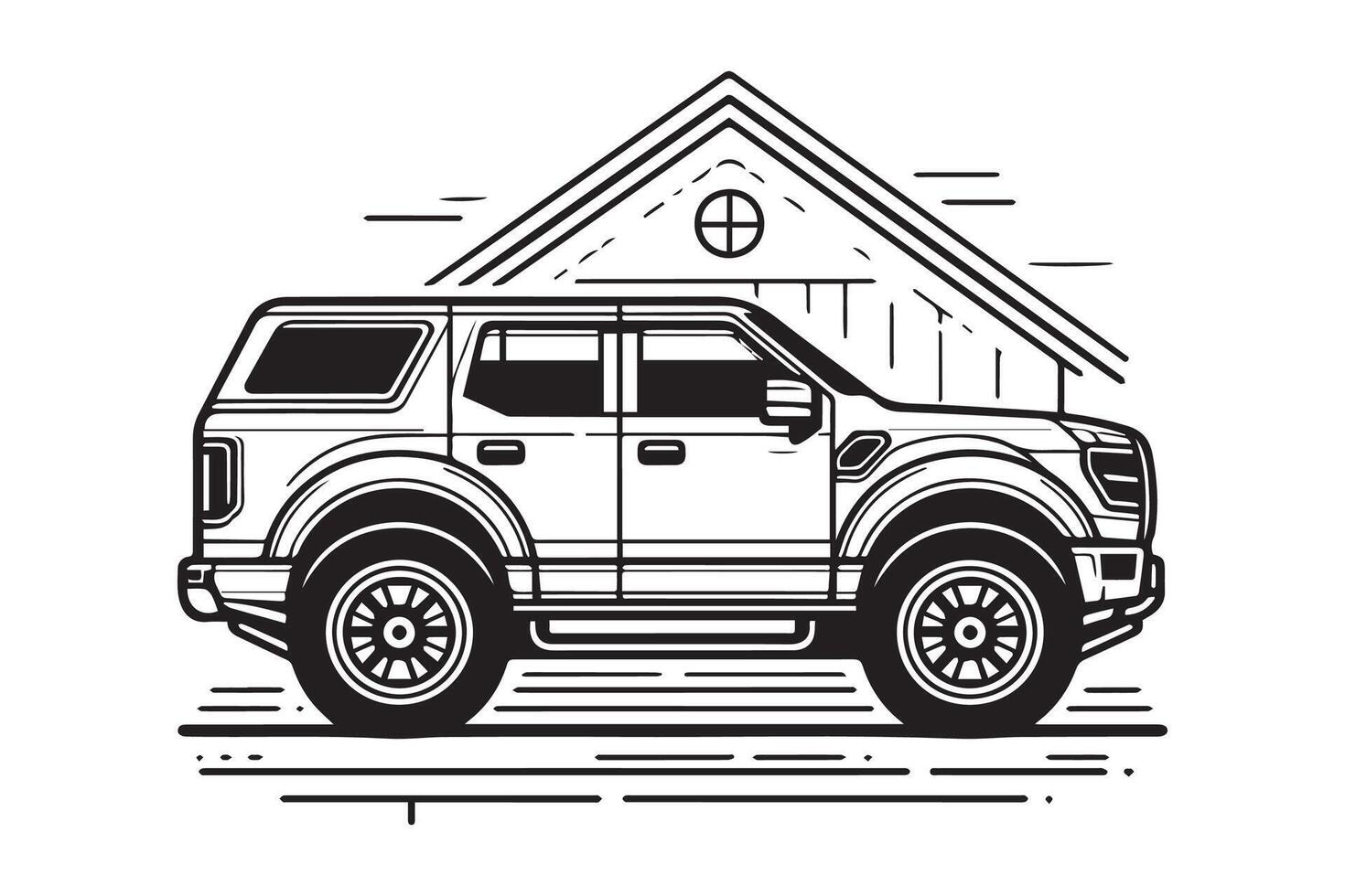 Simple and easy car coloring page for kids and Toddler. car coloring books for kids vector