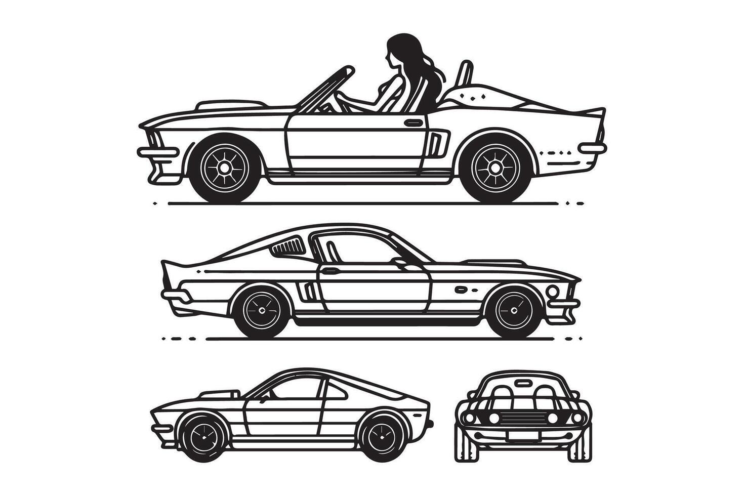 Simple and easy car coloring page for kids and Toddler. car coloring books for kids vector