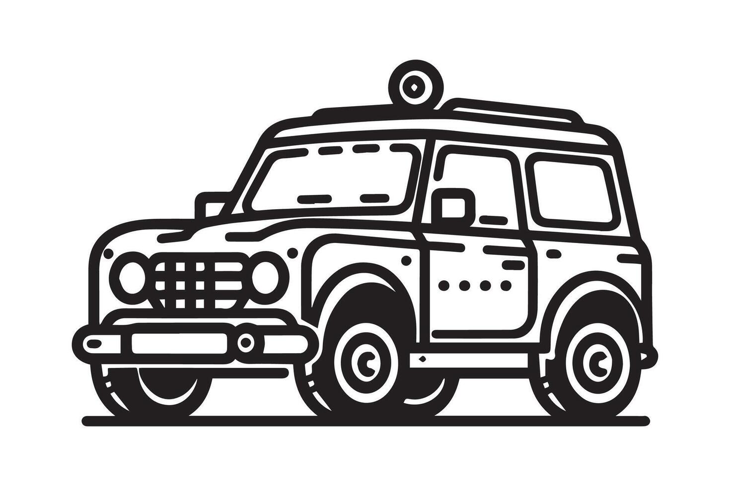 Simple and easy car coloring page for kids and Toddler. car coloring books for kids vector