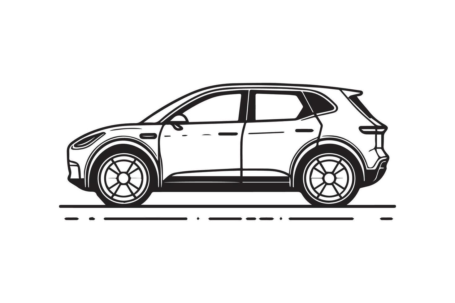 Simple and easy car coloring page for kids and Toddler. car coloring books for kids vector