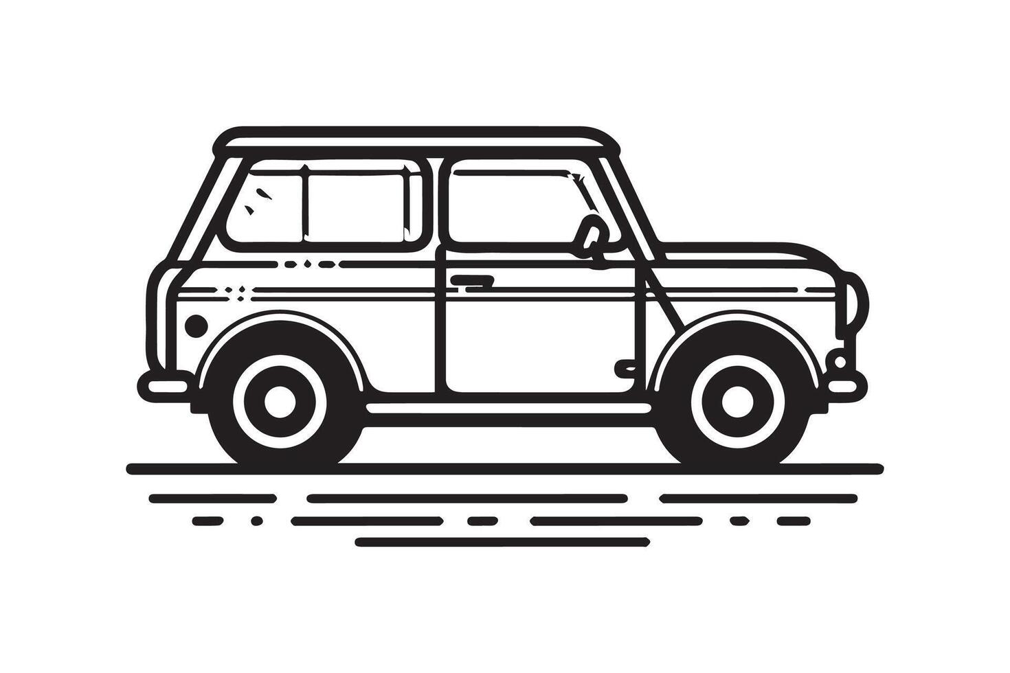 Simple and easy car coloring page for kids and Toddler. car coloring books for kids vector