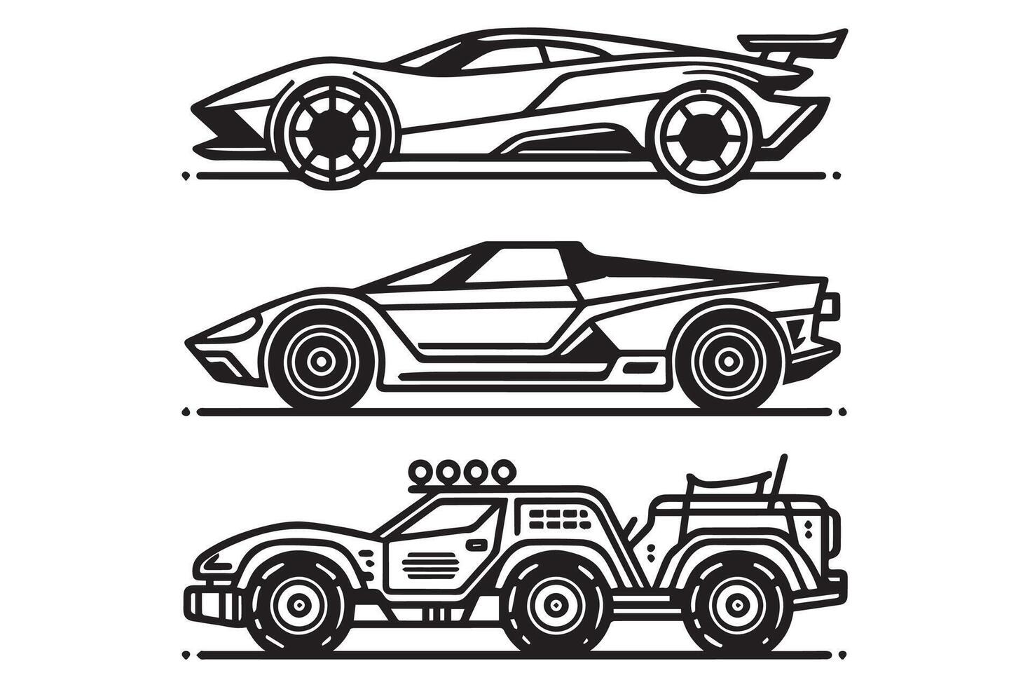 Simple and easy car coloring page for kids and Toddler. car coloring books for kids vector