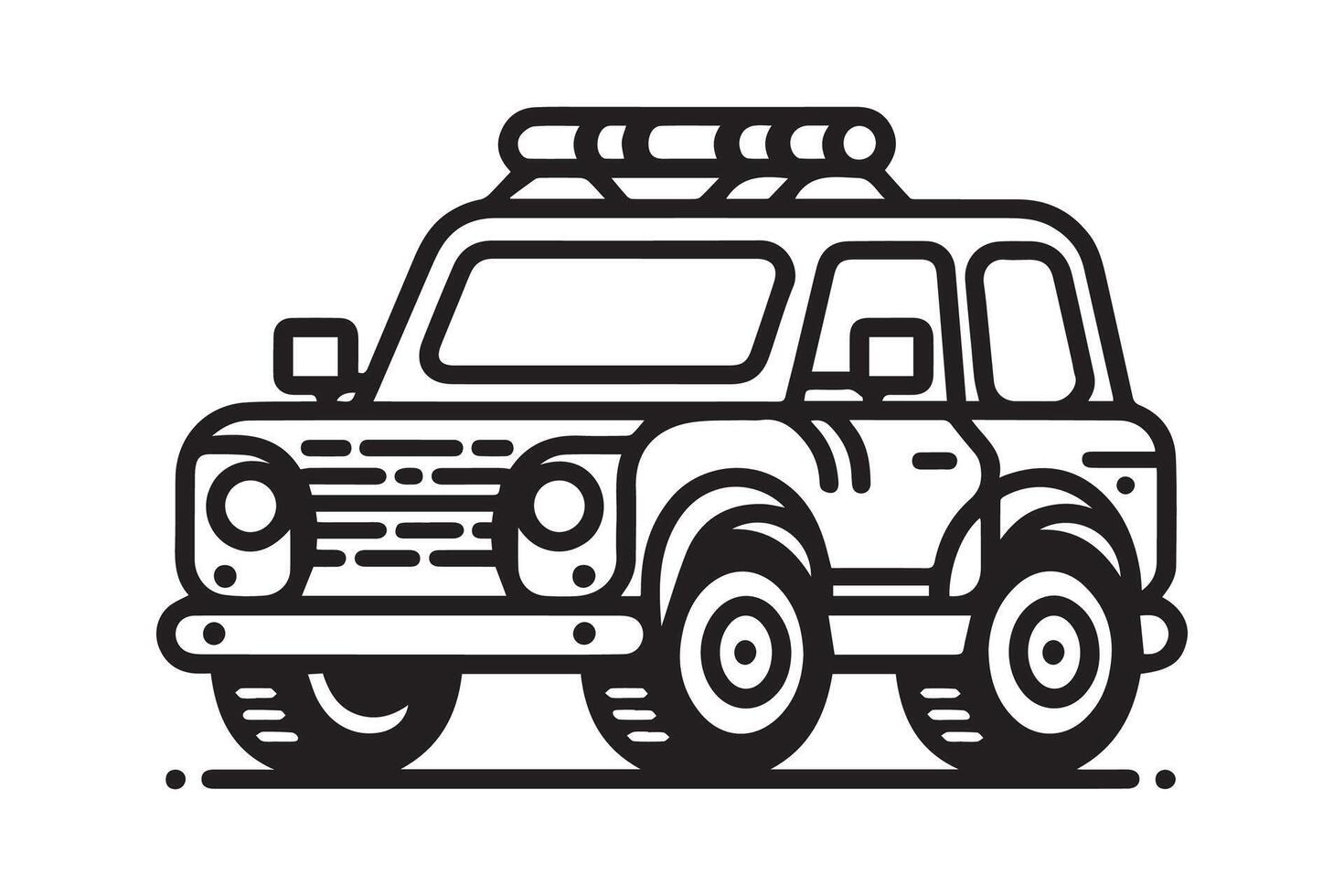 Simple and easy car coloring page for kids and Toddler. car coloring books for kids vector