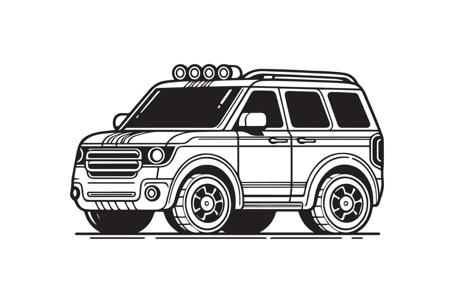 Simple and easy car coloring page for kids and Toddler. car coloring books for kids vector