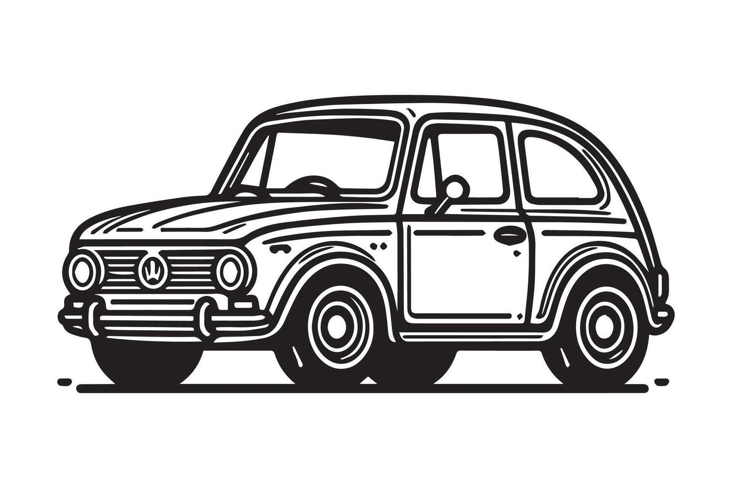 Simple and easy car coloring page for kids and Toddler. car coloring books for kids vector