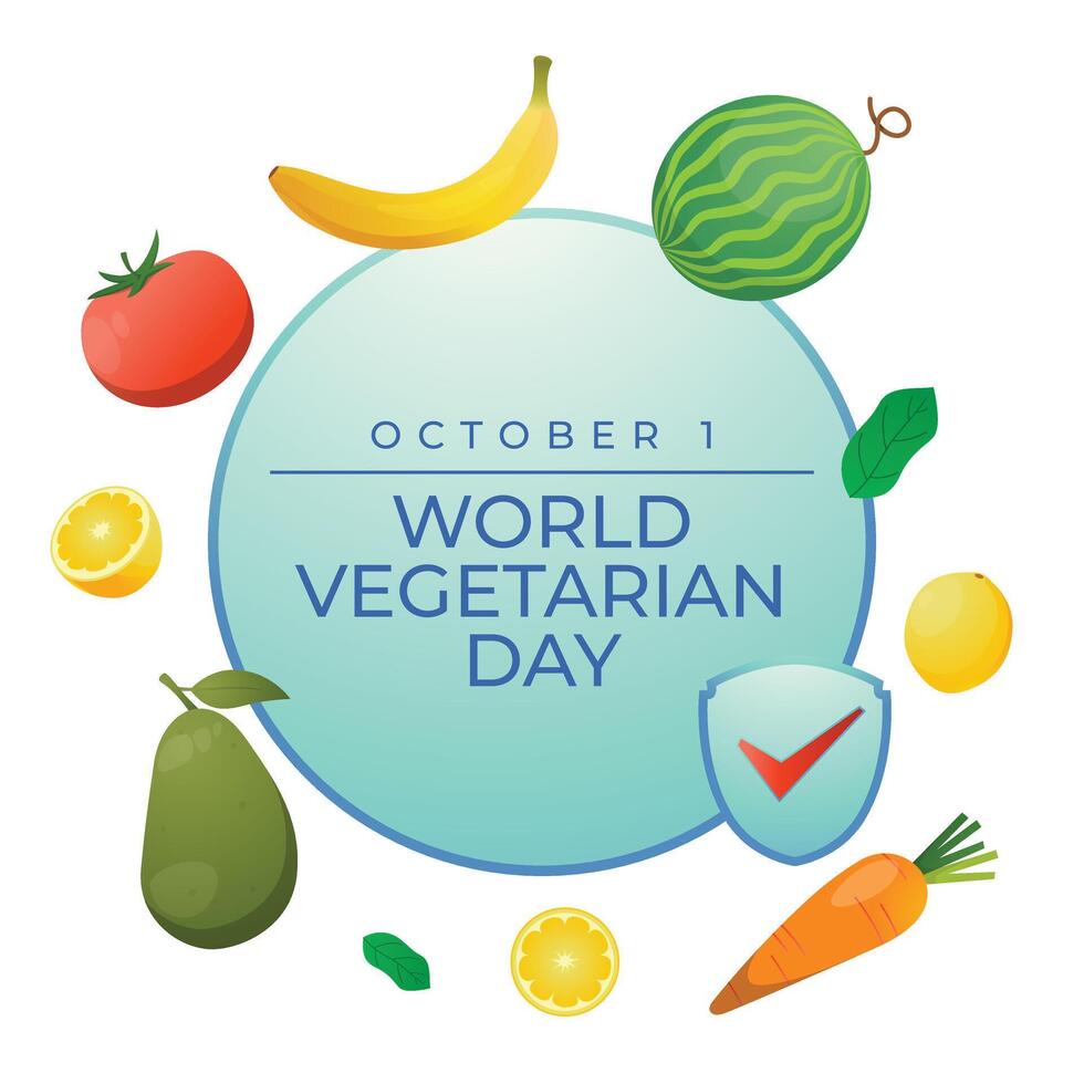 World Vegetarian Day. Flat art design. Vegetable design. Good for celebration template usage. eps 10. vector