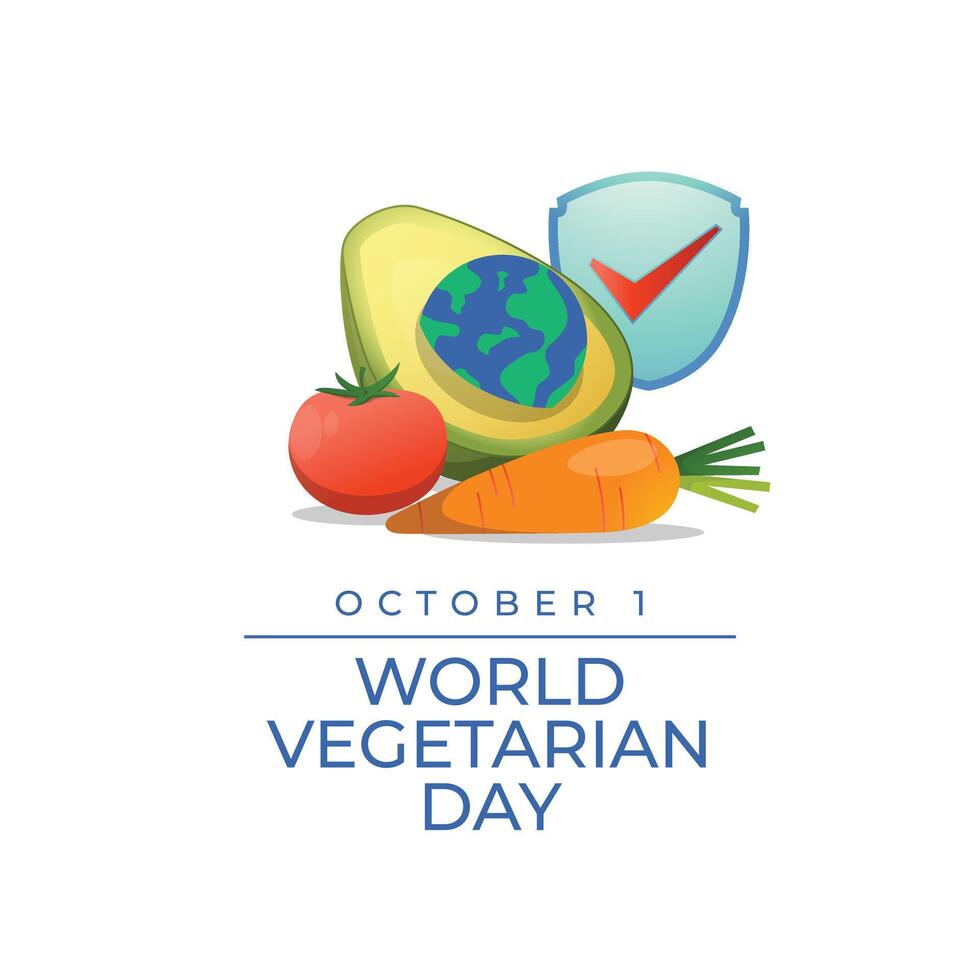World Vegetarian Day. Flat art design. Vegetable design. Good for celebration template usage. eps 10. vector
