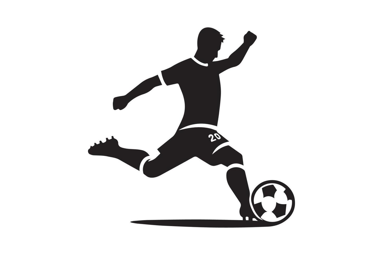 Soccer football player playing football silhouette i vector