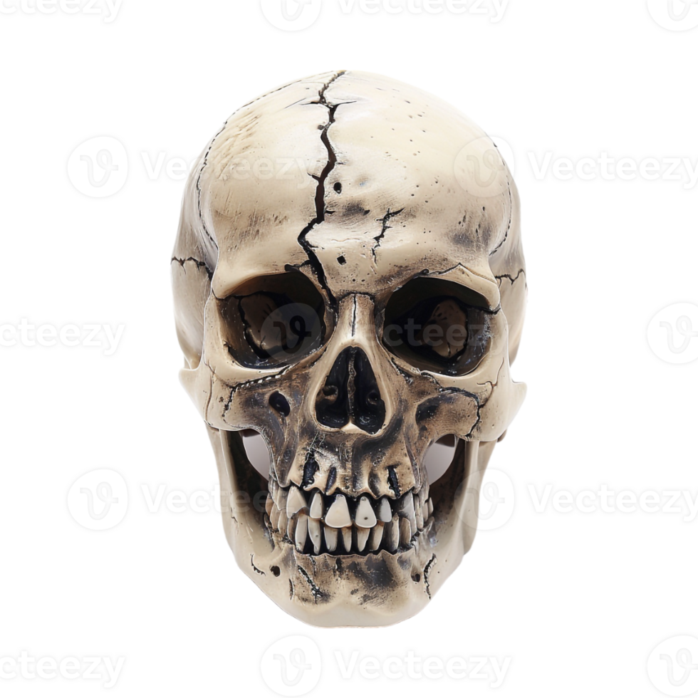 Halloween Horror Human Skull on Transparent Background png