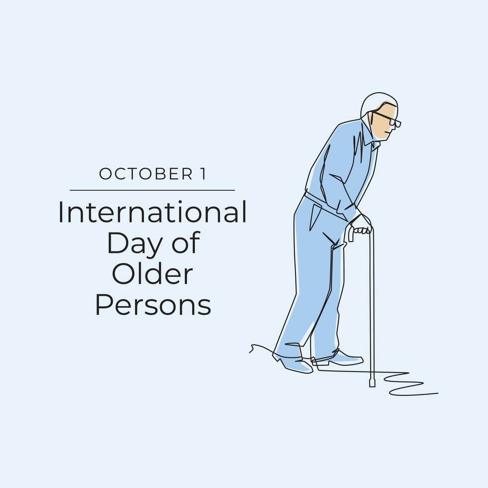 International Day of Older Persons. Flat art design. Older persons design. Good for usage celebration template. eps 10. vector