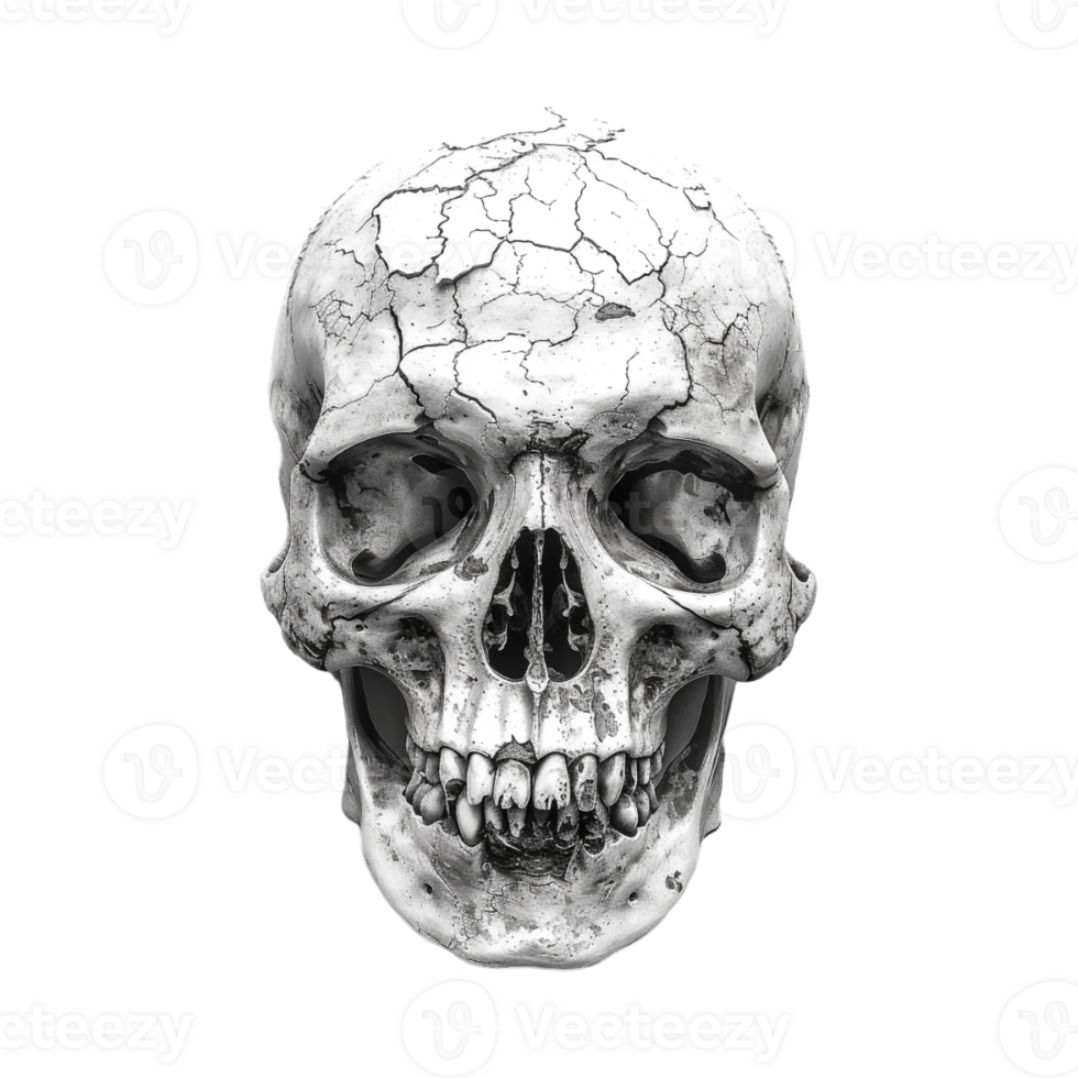 Halloween Horror Human Skull on Transparent Background png
