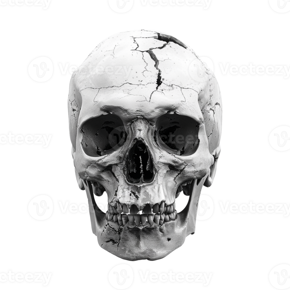Halloween Horror Human Skull on Transparent Background png