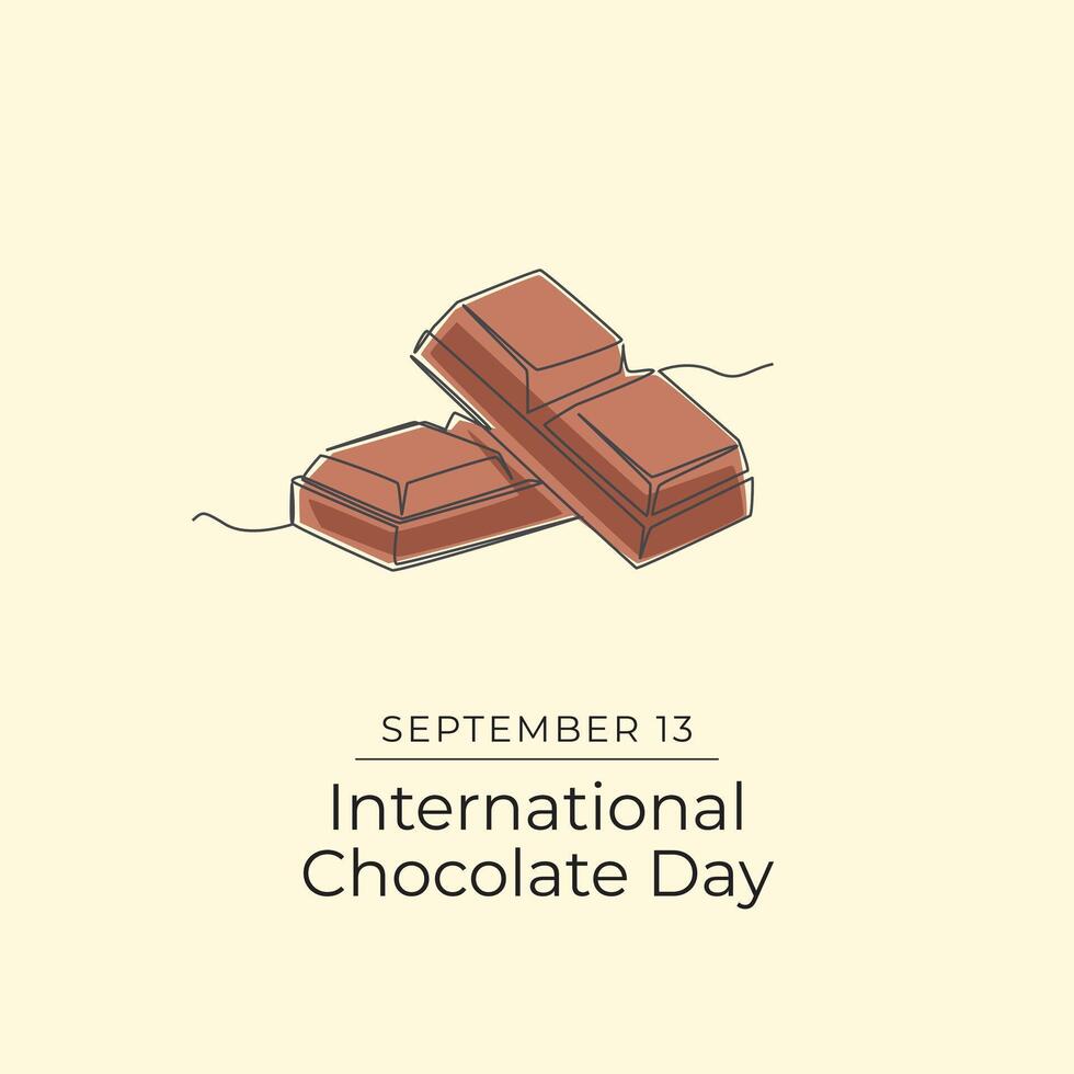 International Chocolate Day. Flat art design. Chocolate design good for usage template. Chocolate design. Good for usage celebration template. eps 10. vector