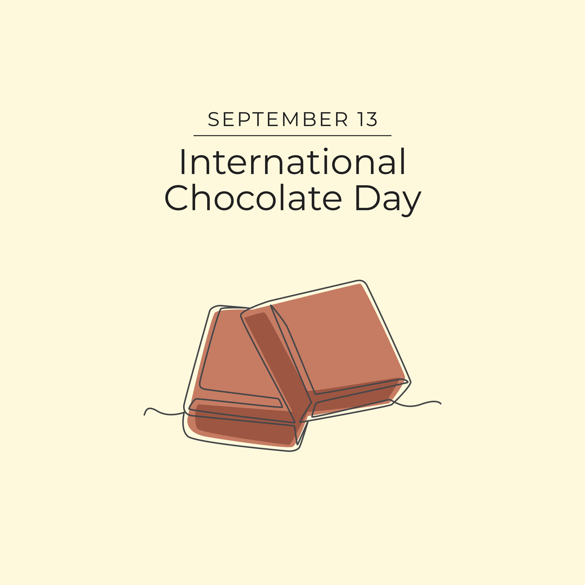 International Chocolate Day. Flat art design. Chocolate design good for usage template