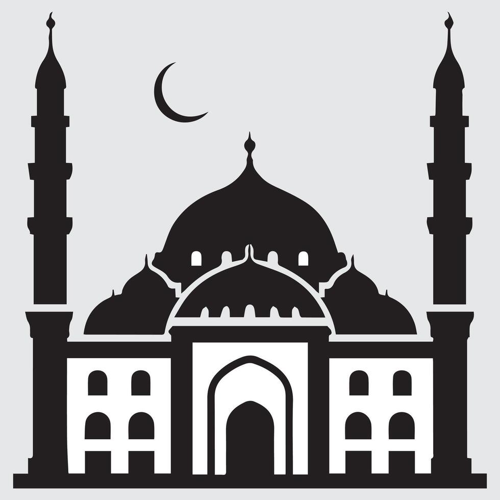 mosque art design vector